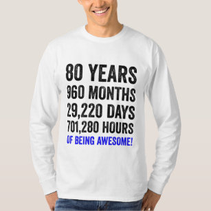 80th Birthday // Funny Men’s Birthday Countdown T-Shirt