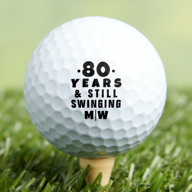 80th Birthday Funny Monogram Golf Balls (80th Birthday Funny Monogram Golf Balls)