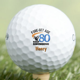 80th Birthday Gift for Neighbour – Keep Swinging Golf Balls