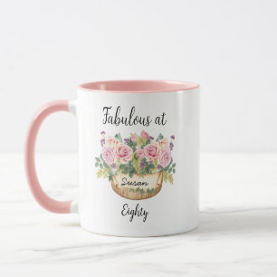 80th Birthday Gift for Women, Personalised 80th Mug