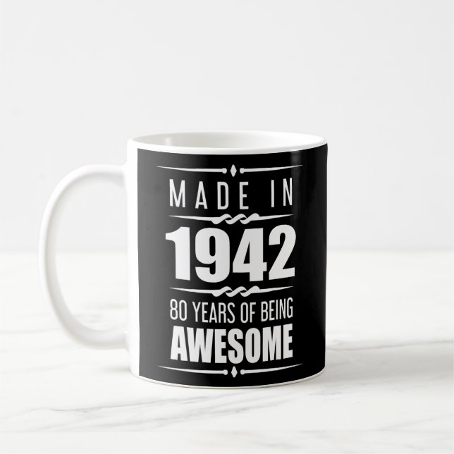 80th Birthday Gifts Men Women 80 Year Old 80th Coffee Mug (Left)