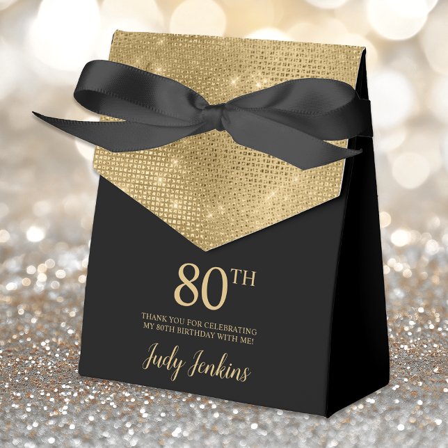 80th Birthday Gold Thank You Favour Box (Creator Uploaded)