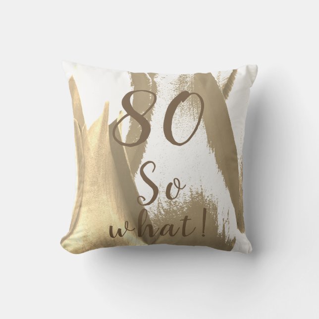 80th Birthday Golden Tulips Throw Pillow (Front)
