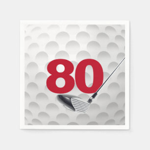 80th Birthday Golf Ball Napkin