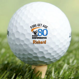 80th birthday golf balls 80 years funny gift blue