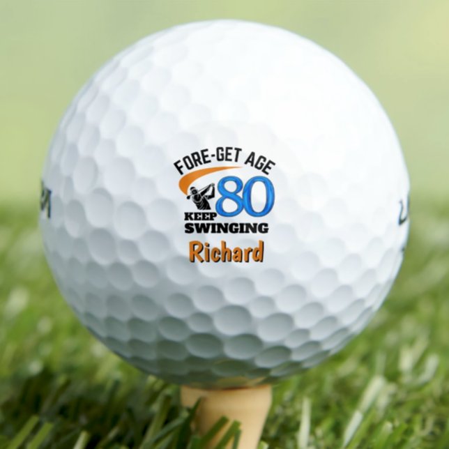 80th Birthday Golf Balls 80 Years Funny Gift Blue (Creator Uploaded)