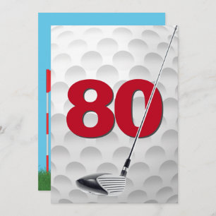 80th Birthday Golf Theme Party Invitation