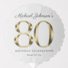 80th Birthday Grey Solid Gold Typography Custom