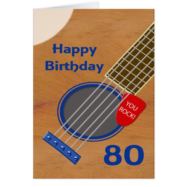80th Birthday Guitar Player Birthday (Front)