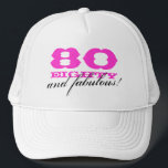 80th Birthday hat for women | 80 and fabulous!<br><div class="desc">Pink 80th Birthday hat for women | 80 and fabulous! Personalizable age number. Cute eightieth bday gift idea for women: mum,  grandma,  sister  etc.</div>