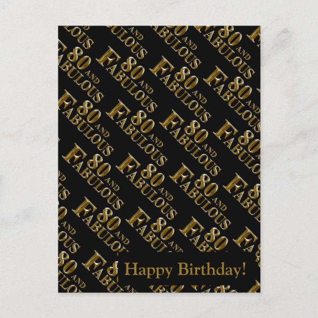 80th Birthday  Holiday Postcard (Front)