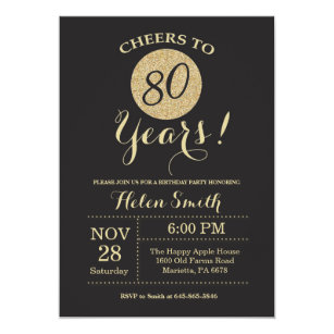 80th Birthday Invitations Zazzle Au