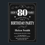 80th Birthday Invitation Chalkboard<br><div class="desc">80th Birthday Invitation Chalkboard. Black and White Background. Adult Birthday. Male Men or Women Birthday. Kids Boy or Girl Lady Teen Teenage Bday Invite. 13th 15th 16th 18th 20th 21st 30th 40th 50th 60th 70th 80th 90th 100th. Any Age. For further customisation, please click the "Customise it" button and use...</div>