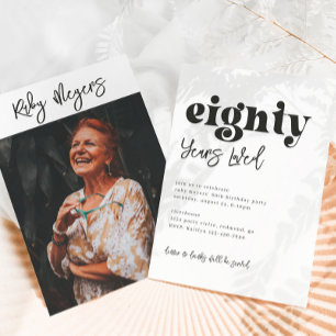 80th Birthday Invitation   Photo 80th Birthday