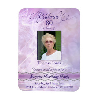 80th Birthday Invitation Photo Magnets