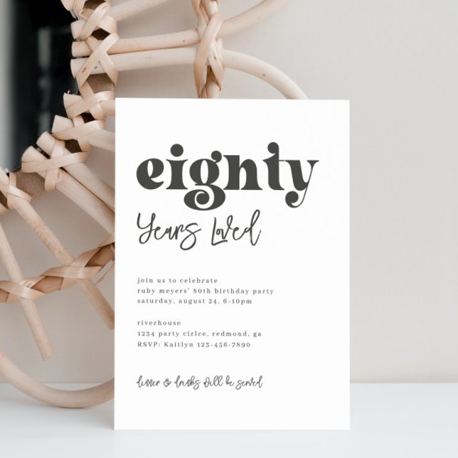 80th Birthday Invitation | Simple 80th Birthday (Creator Uploaded)
