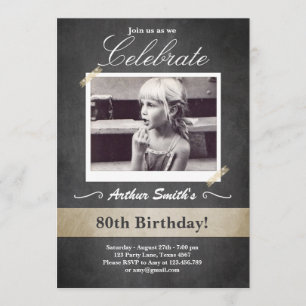80th Birthday Invitation Vintage Eighty Birthday