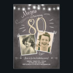 80th Birthday Invitation Vintage Eighty Birthday<br><div class="desc">♥ A perfect way to invite your guests to this special birthday party!</div>