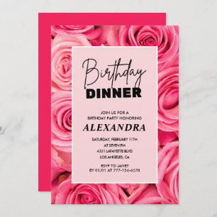 80th birthday invitations Birthday dinner Floral 