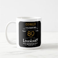 80th Birthday Legendary Black Gold Retro