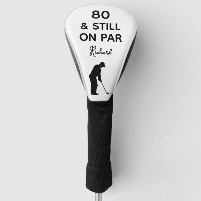 80th Birthday Men Golfer Funny Custom Golf Head Cover (Front)