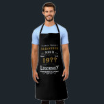 80th Birthday Monogram Name Year Vintage Black Apron<br><div class="desc">A personalised classic black apron design for that birthday celebration for somebody turning 80. Add the name to this vintage retro style black, white and gold design for a custom birthday gift. Easily edit the name and year with the template provided. More gifts and party supplies for that party celebration...</div>