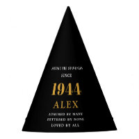 80th Birthday Name 1944 Black Gold Elegant Chic