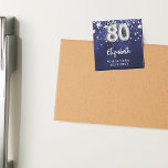 80th birthday navy blue silver stars magnet<br><div class="desc">For a 80th birthday party. A navy blue background colour with faux silver stars. The blue colour is uneven.  Add your name,  text.
Can be used as a Save the Date reminder for your guests,  party favour or as a keepsake.</div>