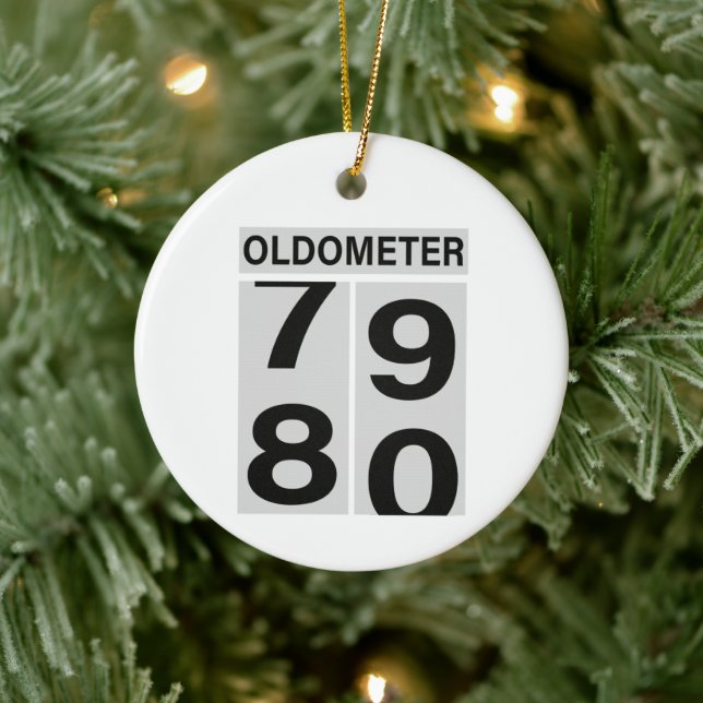 80th Birthday Oldometer Ceramic Ornament (Tree)