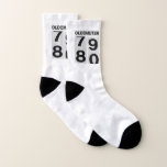 80th Birthday Oldometer Socks<br><div class="desc">Happy 80th Birthday!! The Oldometer 79 to 80 is a perfect gift for the birthday kid!</div>