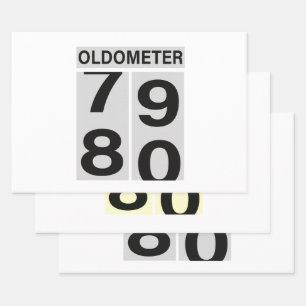 80th Birthday Oldometer Wrapping Paper Sheet