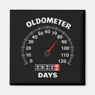 80th birthday oldometer zero to 80 years car lover magnet