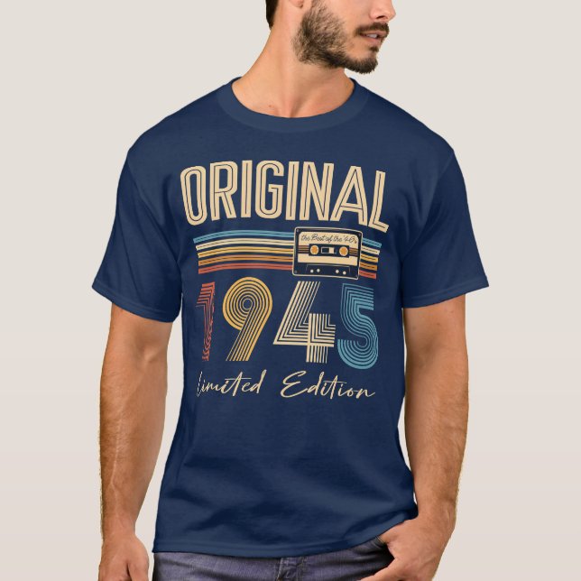 80th Birthday Original 1945 80 Years Old Gift vint T-Shirt (Front)
