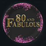 80th Birthday  Paper Plate<br><div class="desc">Fabulous Happy Birthday Products!</div>