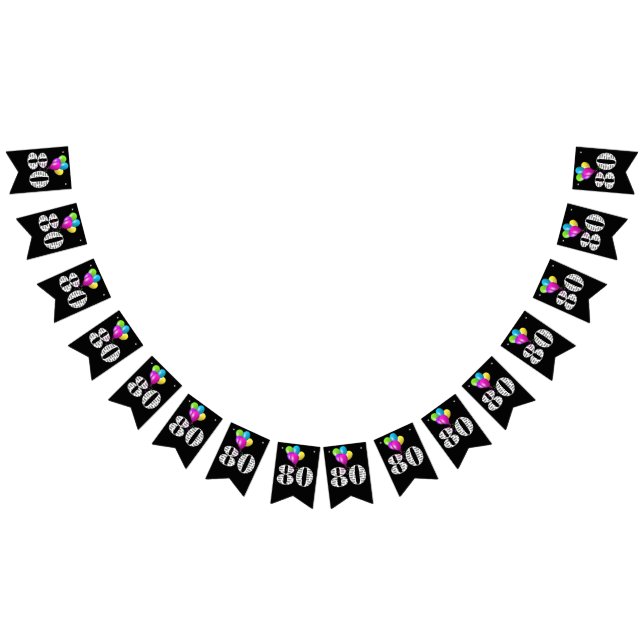80th birthday party balloons bunting  (All)
