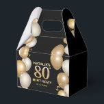 80th Birthday Party Black and Gold Balloons Favour Box<br><div class="desc">80th Birthday Party Black and Gold Colourful Balloons and Confetti Favour Box. For further customisation,  please click the "Customise it" button and use our design tool to modify this template.</div>
