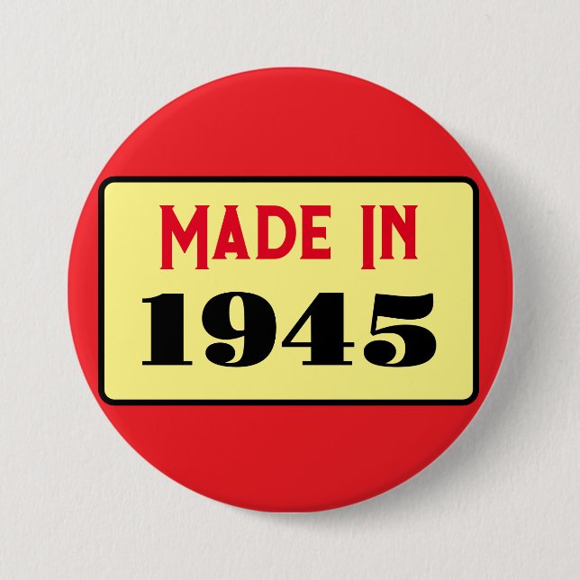 80th Birthday party born 1945 80 pin (Front)