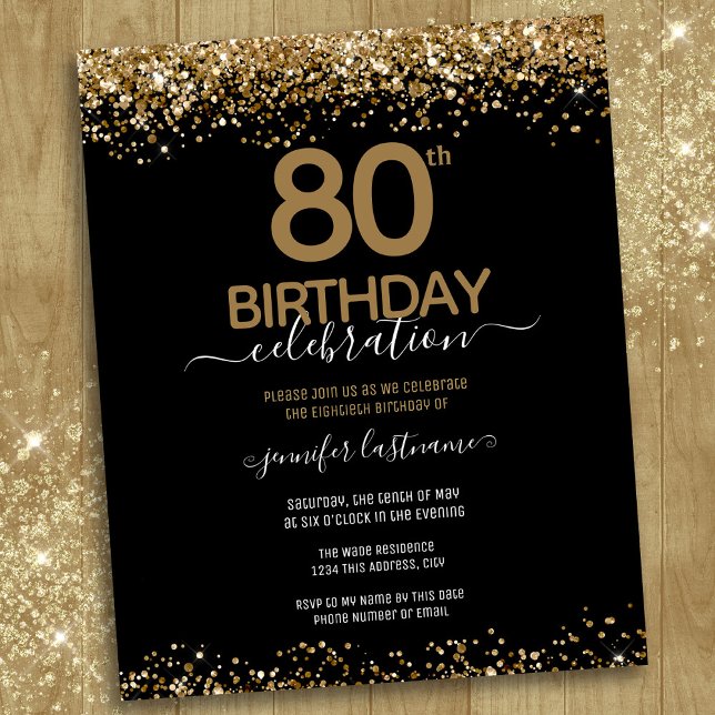 80th Birthday Party Budget Invitation (Creator Uploaded)