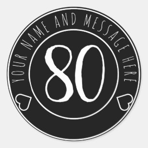 80th Birthday Party Cool Classic Round Sticker