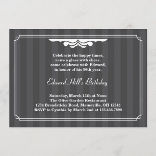 80th Birthday Party Elegant Invitation