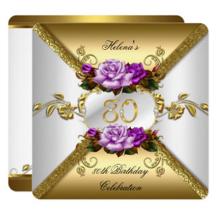 elegant 80th birthday invitations