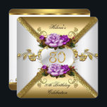 80th Birthday Party Elegant Purple Gold Roses A Invitation<br><div class="desc">80th Birthday Party, Roses Purple White Gold Birthday Party. Invitation floral flowers, Party birthday invites. This Design Style is Copyrighted © Content and Designs © 2000-2015 Zizzago™ (Trademark) and its licensors. Customise with your own details and age. Fabulous product for Women, Girls, Zizzago created this design PLEASE NOTE all flat...</div>