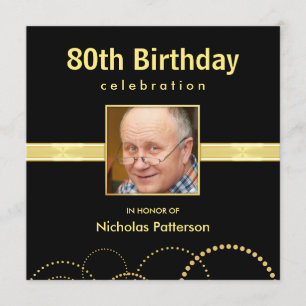 80th Birthday Party Formal - Photo Optional Invitation
