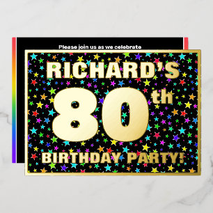 80th Birthday Party — Fun, Colourful Stars Pattern