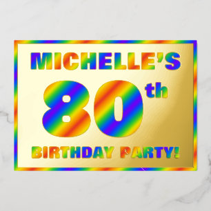 80th Birthday Party — Fun, Rainbow Spectrum “80”