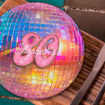 80th Birthday Party Gold Pink Glitter Disco Ball Paper Plate<br><div class="desc">Do you love the 80s dancing disco ball? The 70s disco ball? Look at our 80th Birthday Party Gold Pink Glitter Disco Ball Paper Plates! Celebrate in style with our vibrant birthday disco ball paper plates featuring a colourful gold mirror disco ball and dazzling typography with a digital glitter and...</div>