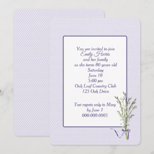 80th Birthday Party Hearts and Lily of the Valley Invitation