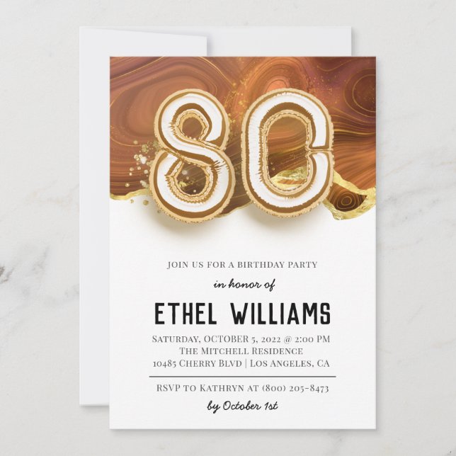 80th Birthday Party Invitation (Front)