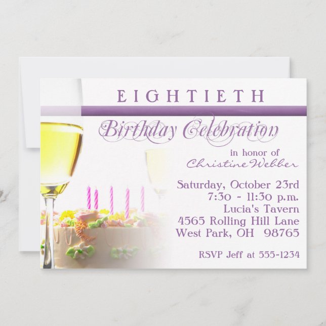 80th Birthday Party Invitation (Front)