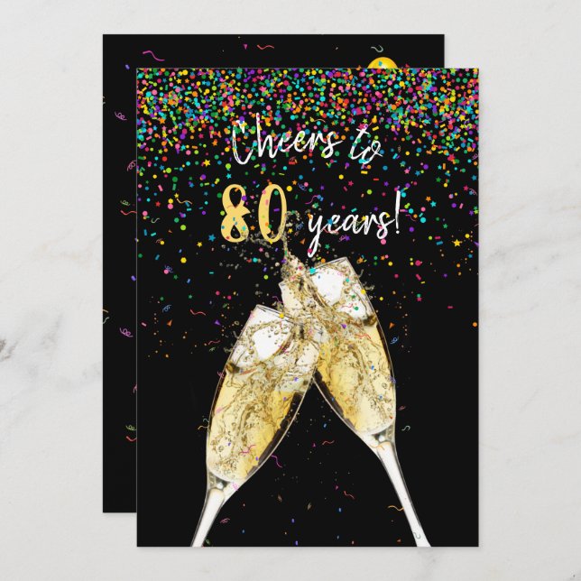 80th Birthday party Invitation (Front/Back)